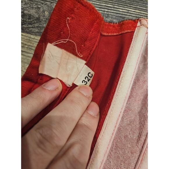 Trashy lingerie usa vintage red sequin corset Bustier bra 32c small y2k devil - Picture 11 of 13